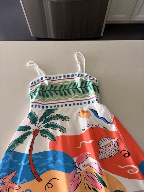 Amazon Dresses & Skirts - Amazon Tropical Print Maxi Dress in White, Blue, Green, Orange